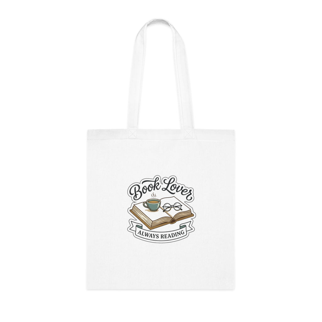 Tote Bag — "Book Lover Always Reading" Cotton Tote for Readers, Library & Book Club Gift
