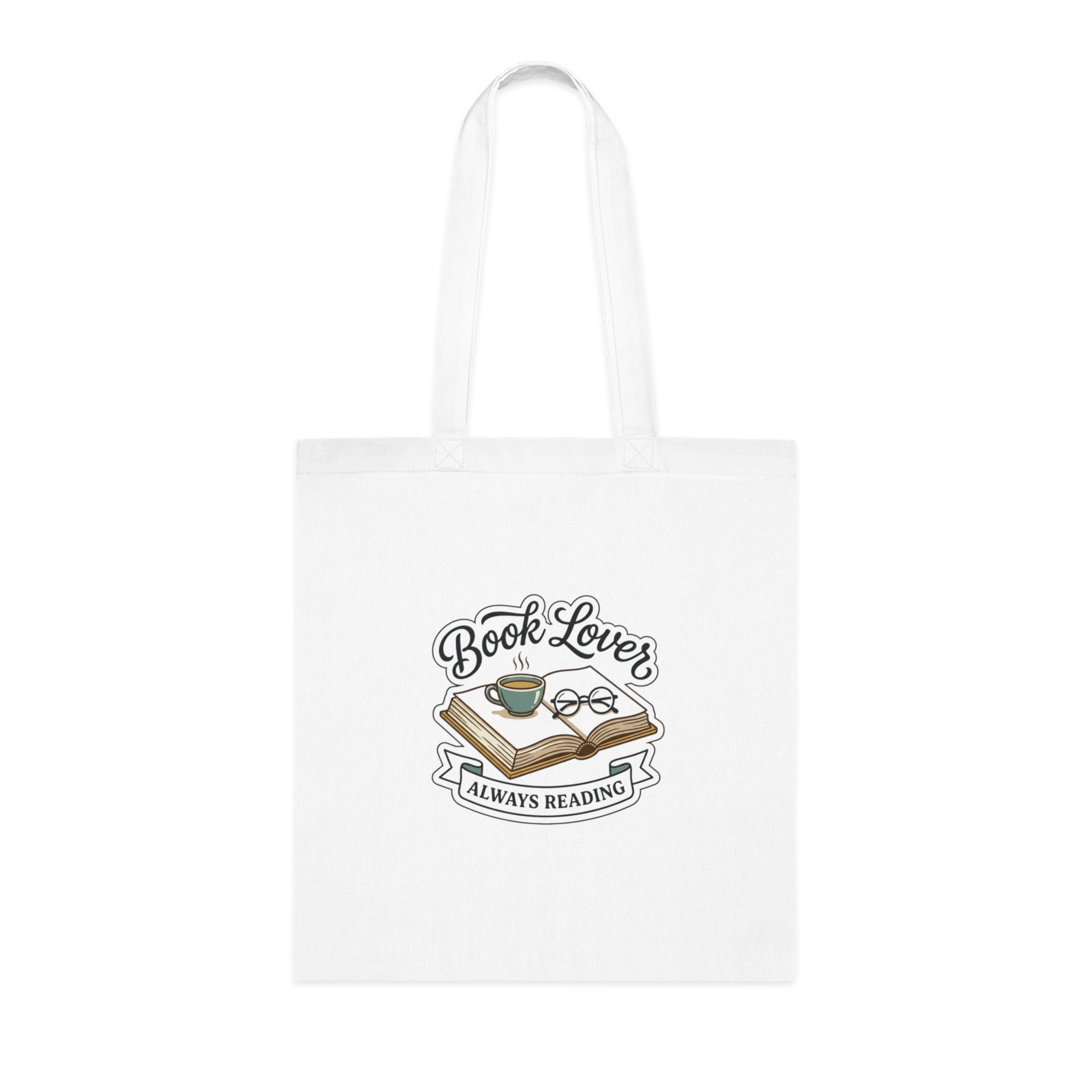 Tote Bag — "Book Lover Always Reading" Cotton Tote for Readers, Library & Book Club Gift